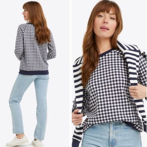 Draper James Tops - Draper James Natalie Gingham Crewneck Pullover